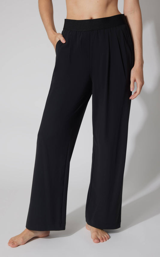 Bloom Wide Leg Pants with Exposed Waistband
