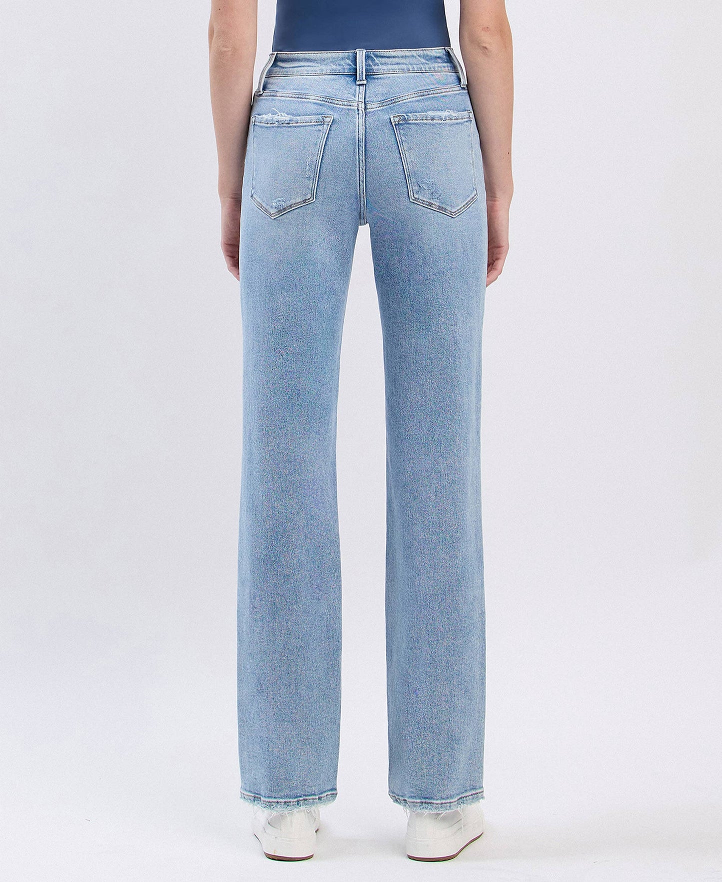 Lovert High Rise Distressed Straight Jeans