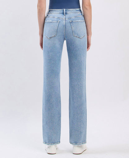 Lovert High Rise Distressed Straight Jeans