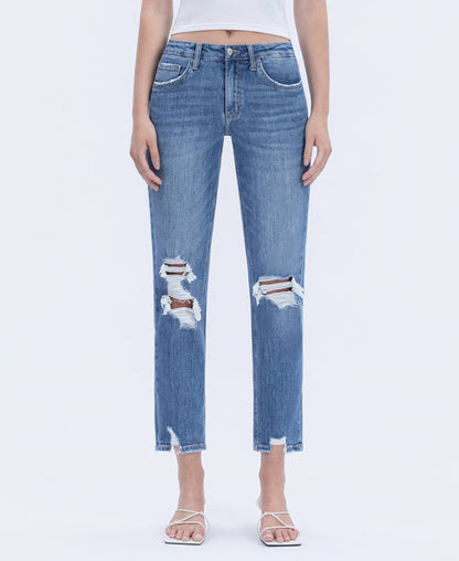 Lovert High Rise Boyfriend Distressed Jeans