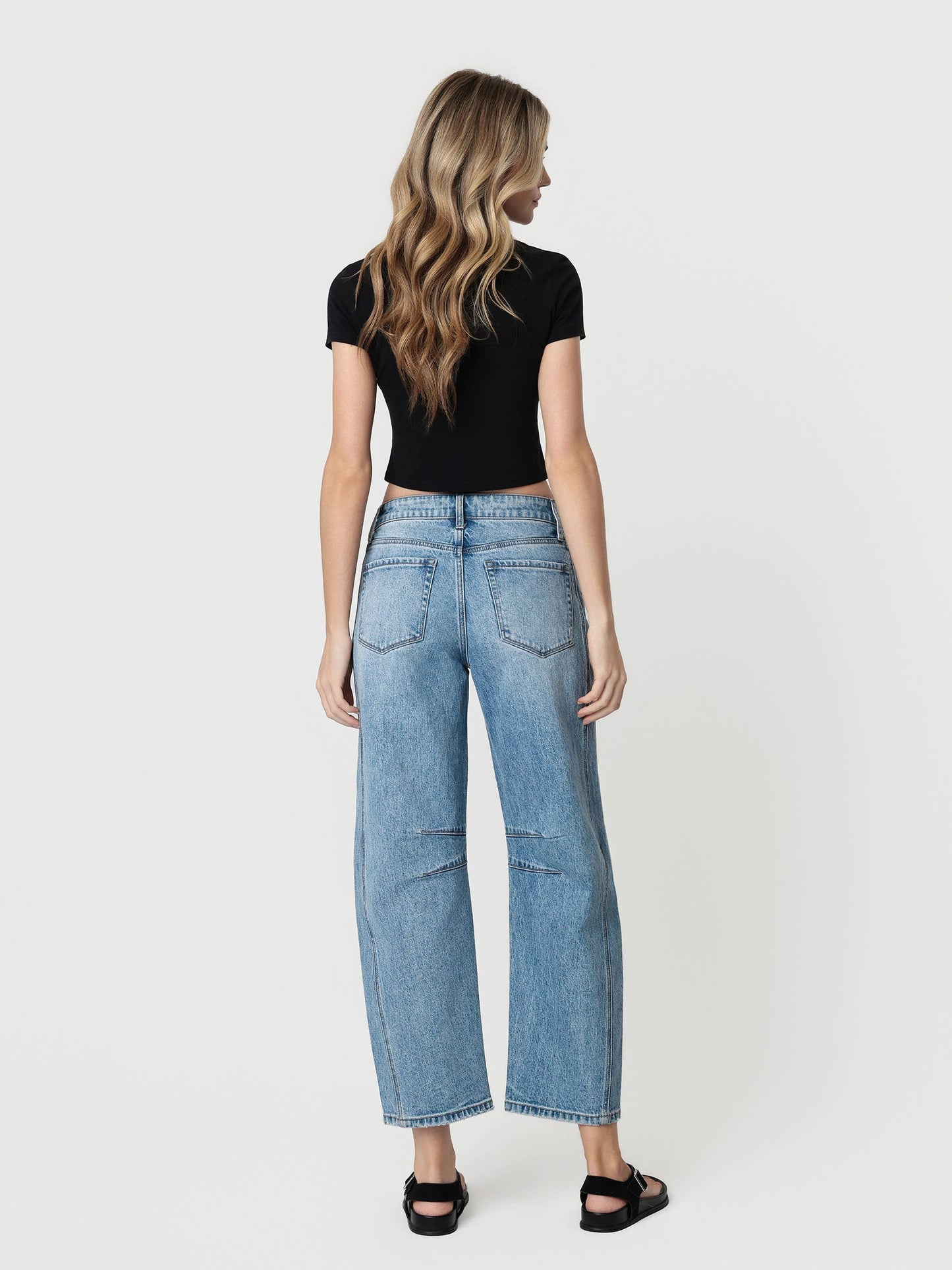Vervet High Rise Dart Structured Fit Barrel Jeans