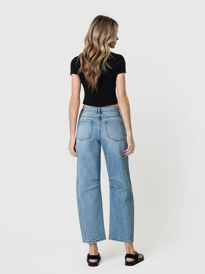 Vervet High Rise Dart Structured Fit Barrel Jeans