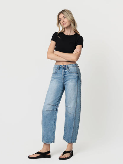 Vervet High Rise Dart Structured Fit Barrel Jeans