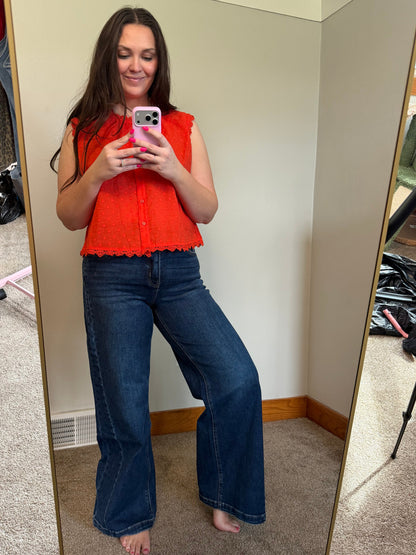 Lovervet Tummy Control High Rise Wide Leg Jeans
