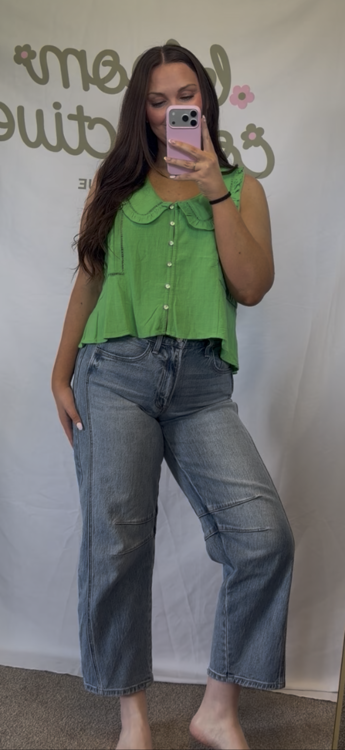 Vervet High Rise Dart Structured Fit Barrel Jeans