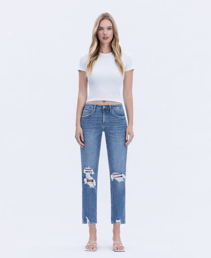 Lovert High Rise Boyfriend Distressed Jeans