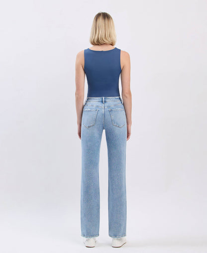 Lovert High Rise Distressed Straight Jeans
