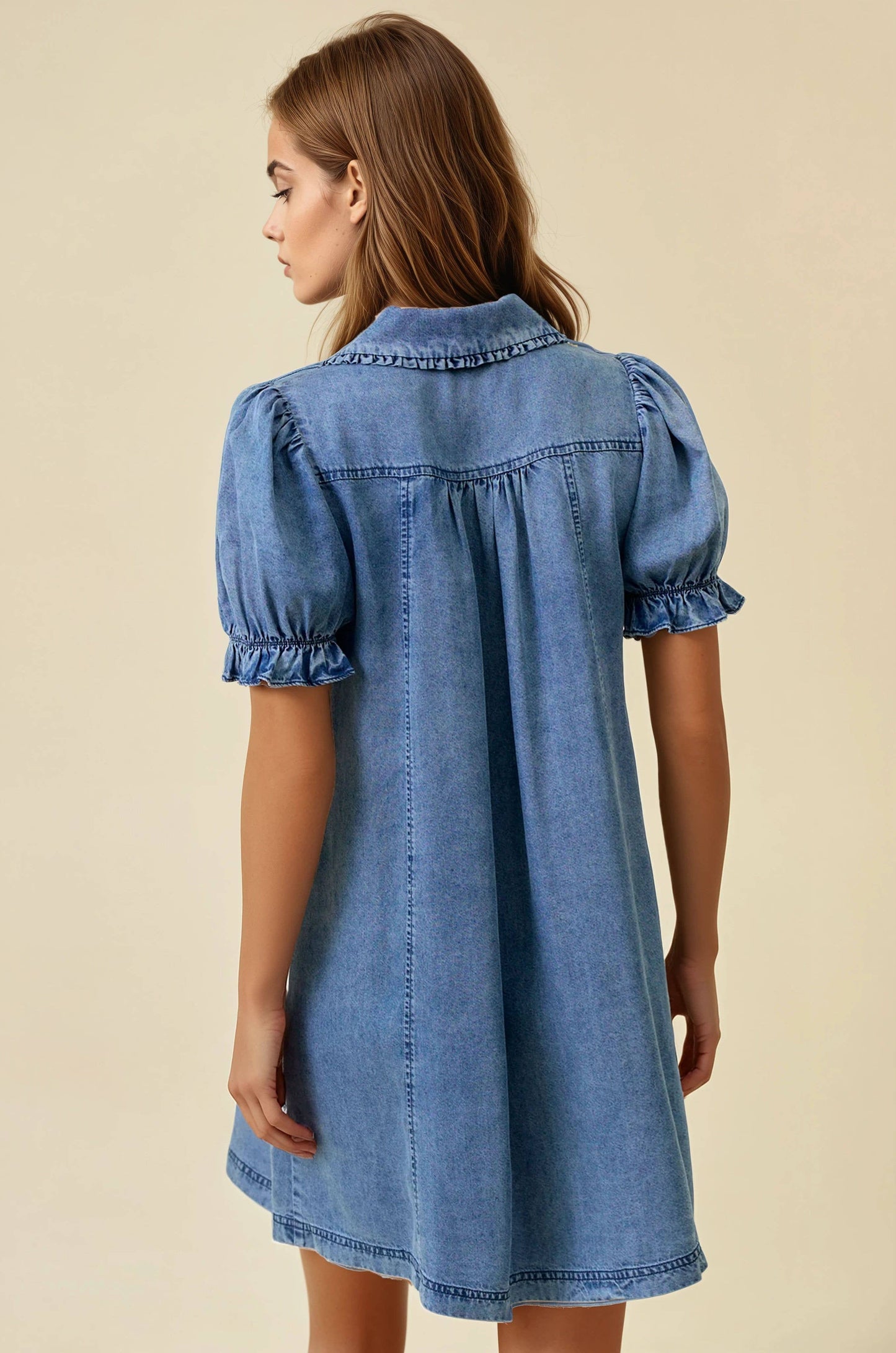 Denim Ruffle Dress