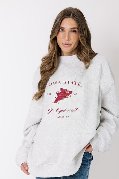 Iowa State Embroidered Mock Neck: Large